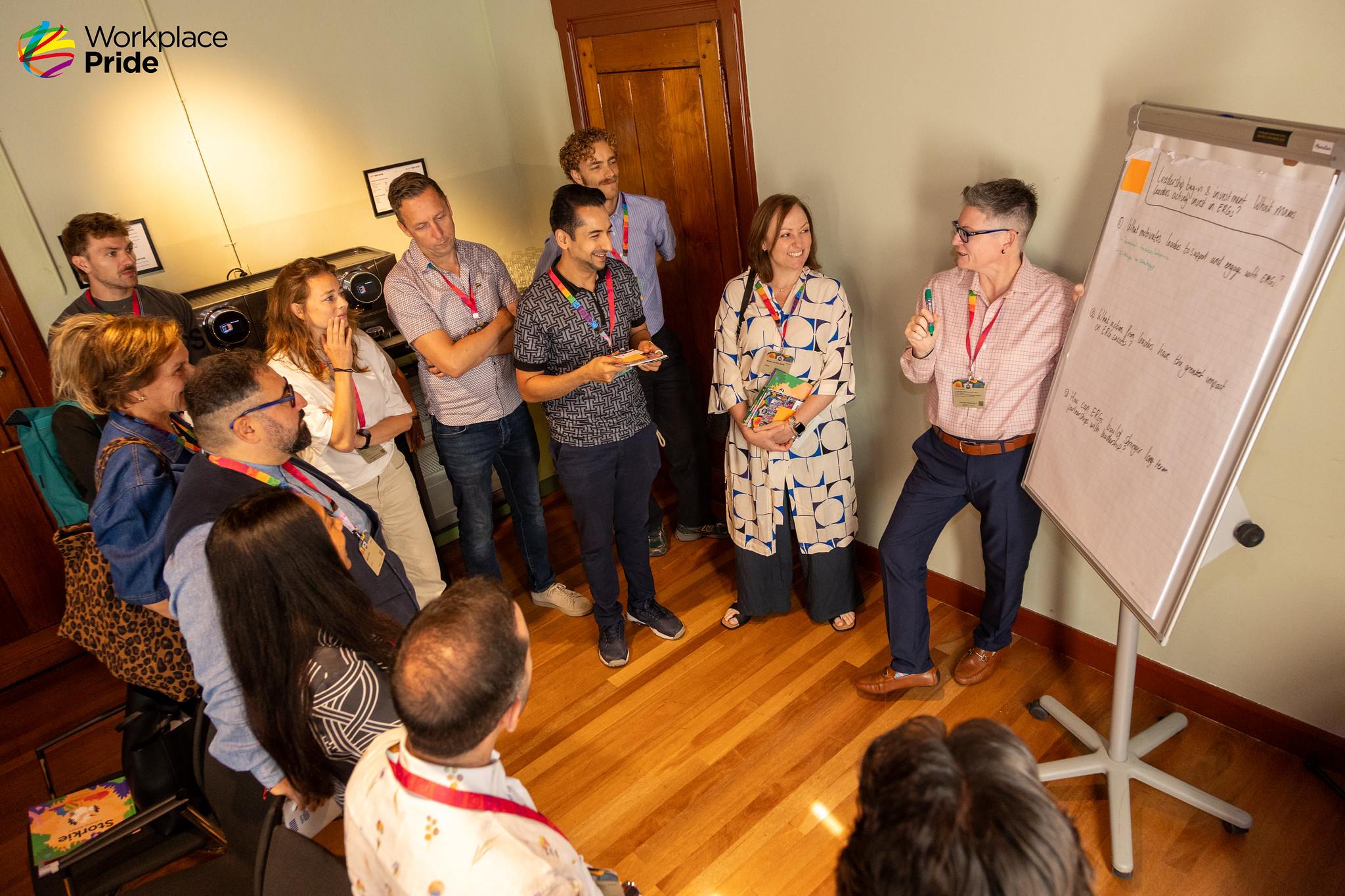 Group of people discussing topics in a breakout